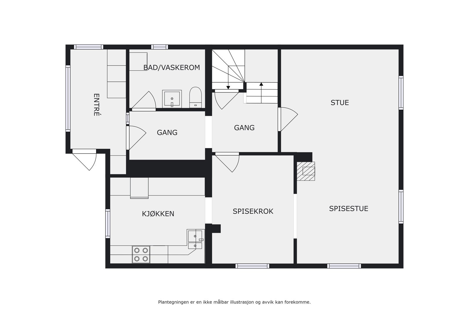 Plantegning 1. etasje Galleribilde