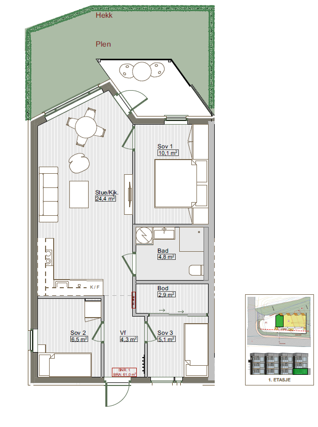 Plantegning Grooseveien 34A. Galleribilde