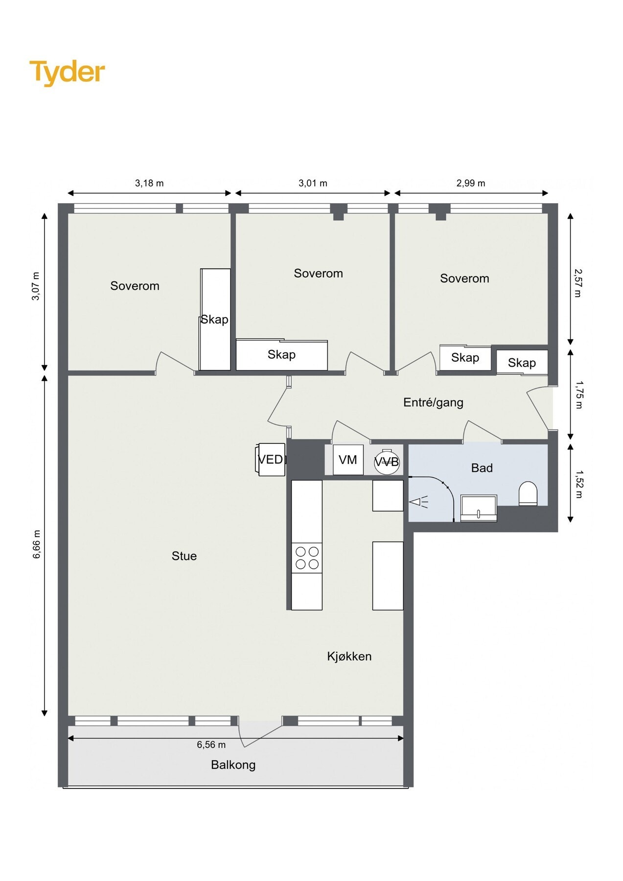 Plantegning - 3. etasje. Galleribilde
