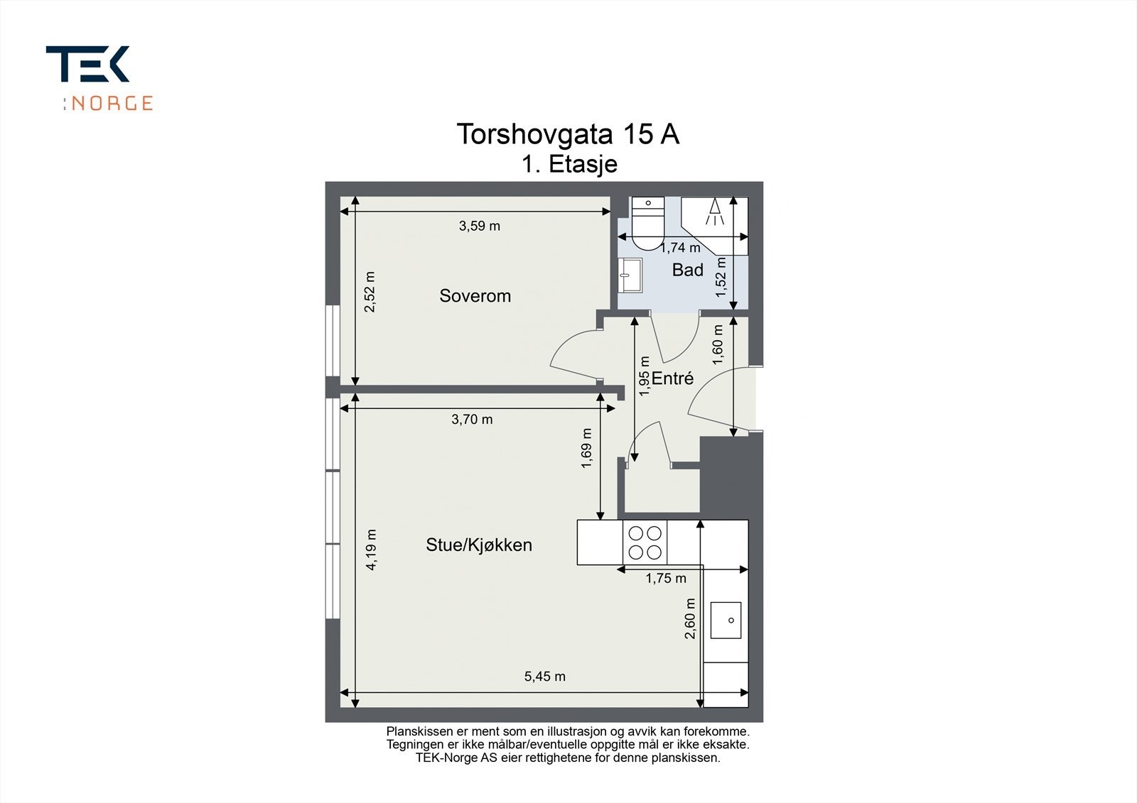 Leilighetens planløsning. Galleribilde