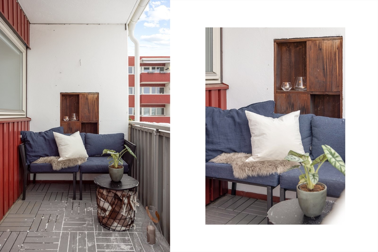 På balkongen har man plass til en hyggelig sittegruppe. Det er tillatt med elektrisk grill på balkong. Galleribilde