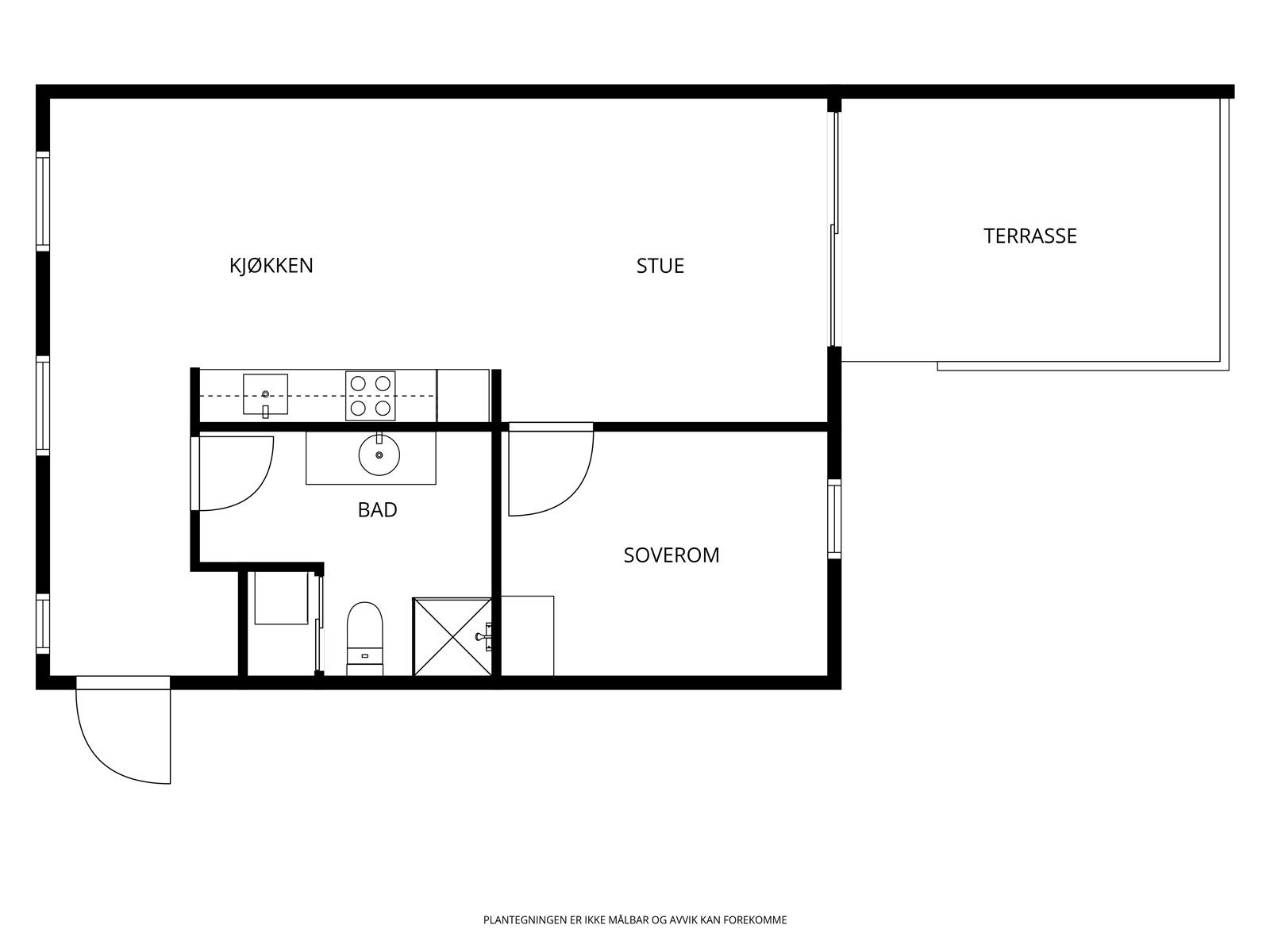 Vi starter med leilighetens planløsning. Galleribilde