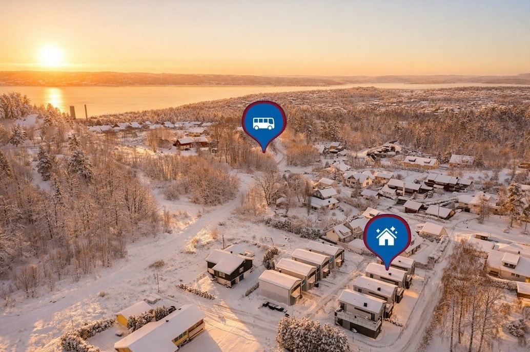 Bussholdeplass like ved boligen Galleribilde