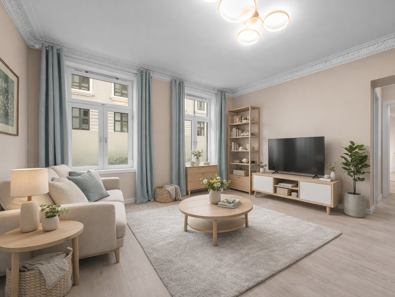 Illustrasjon: visualisering av mulig møblering for inspirasjon. Faktisk innredning i boligen kan variere. Galleribilde