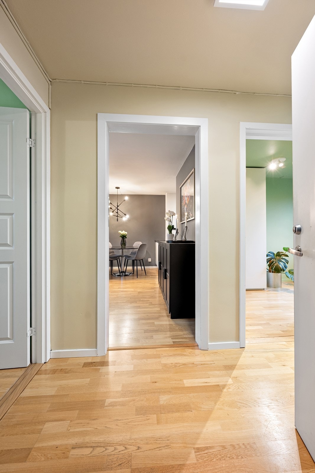 Fra entréen er det direkte tilgang til stue, soverom og bad. Galleribilde