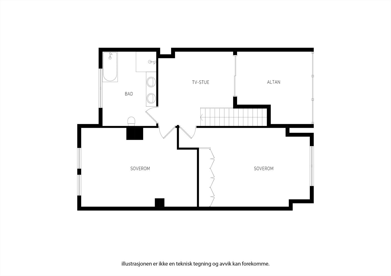 Planløsning 2.etasje. Galleribilde