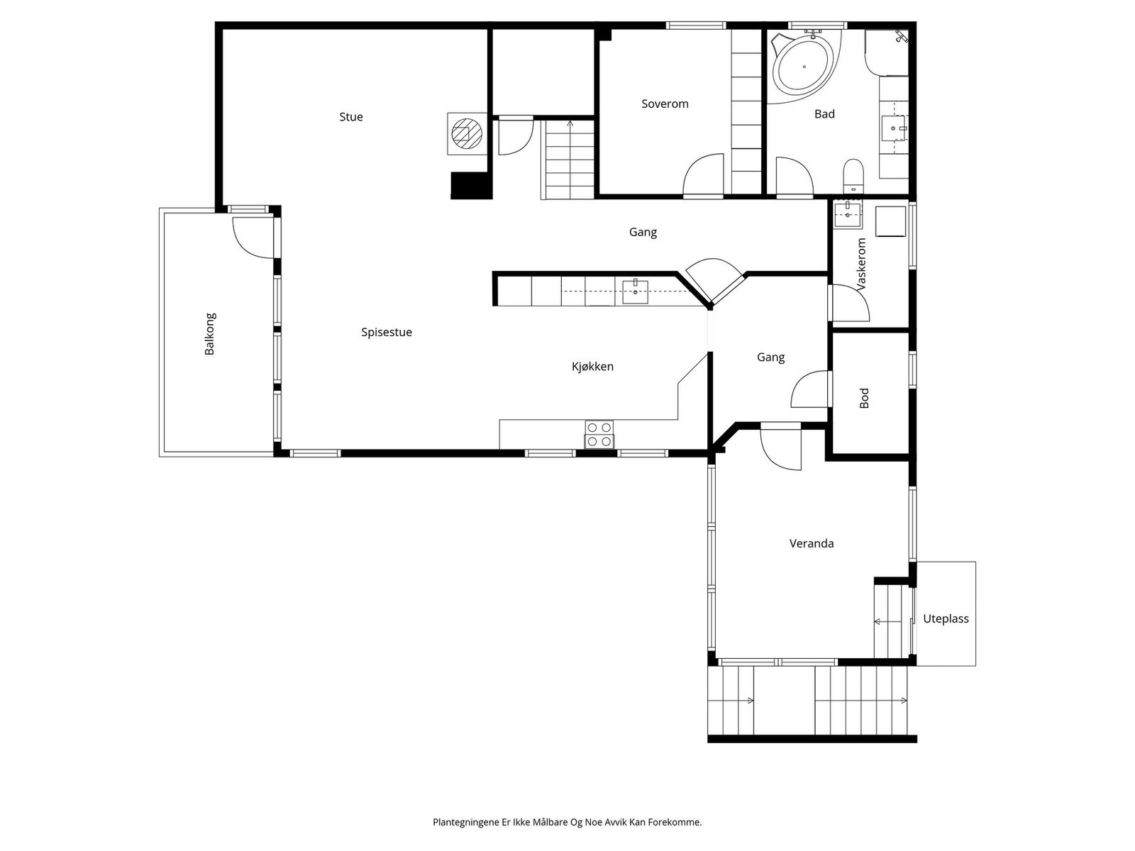 Plantegning hoveddel 1. etasje Galleribilde