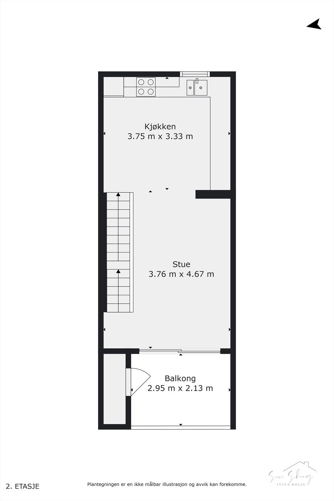 Plantegning i 2D av 2.etg. Galleribilde