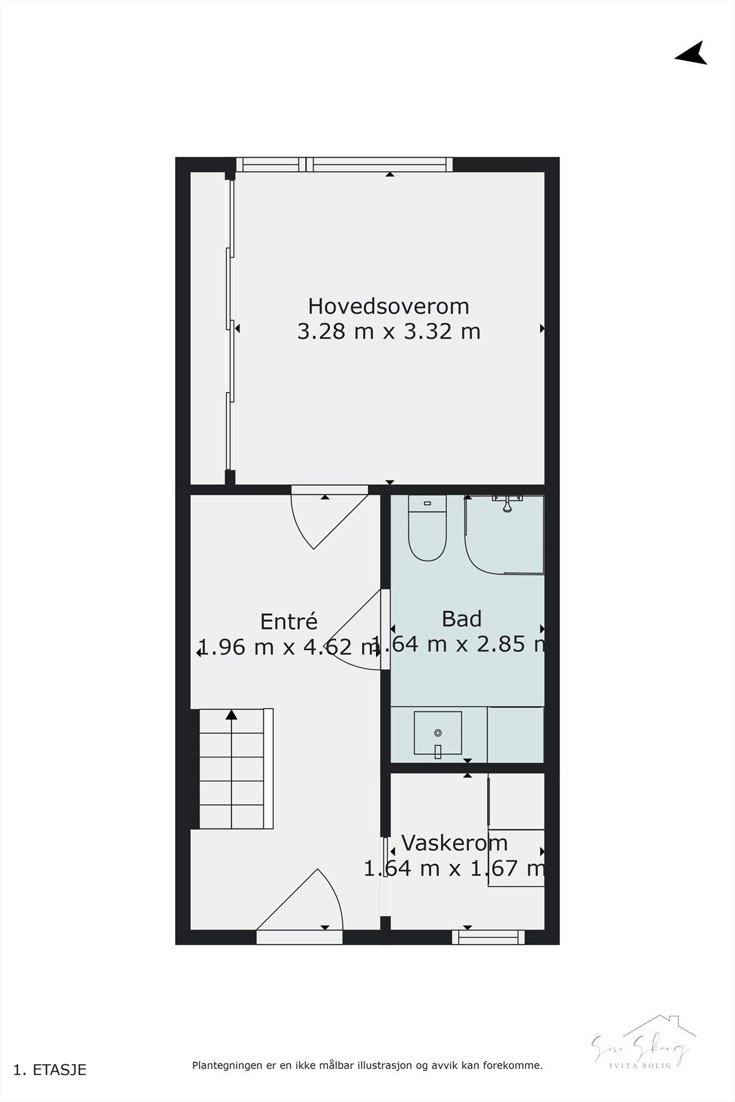 Plantegning i 2D av 1.etg. Galleribilde