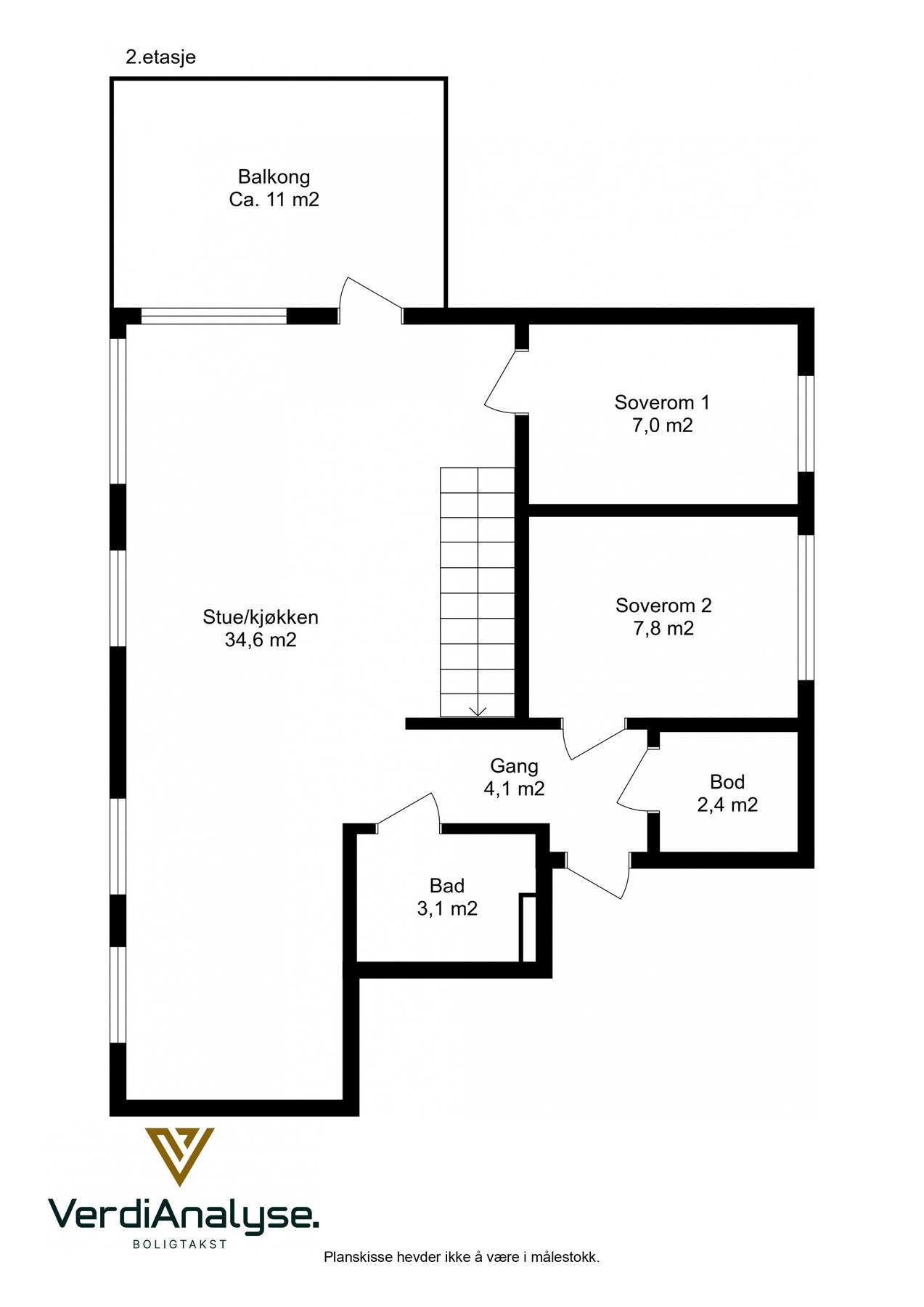 Planskisse 2. etasje. Galleribilde