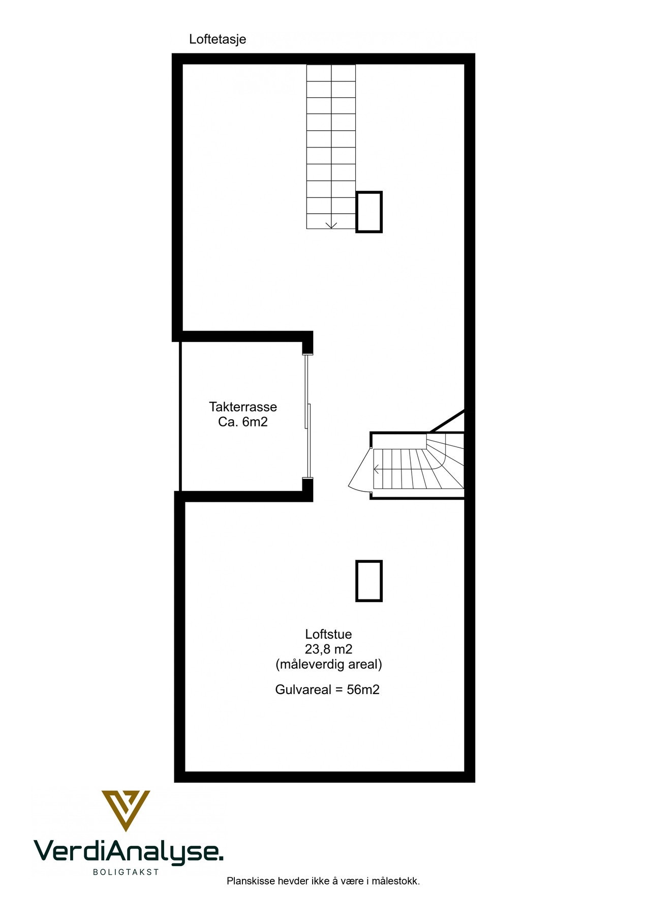 Planskisse loftsetasje. Galleribilde