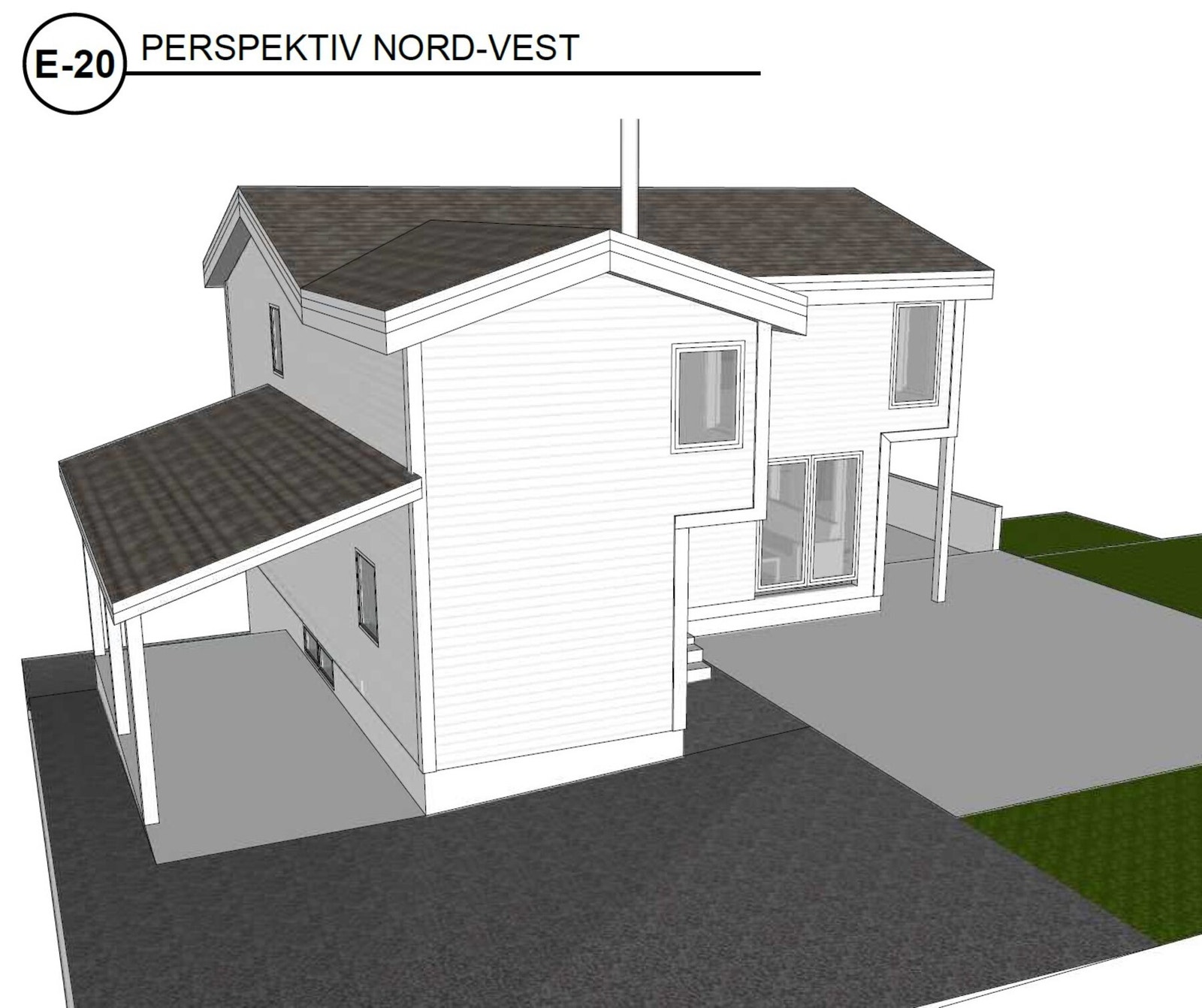 Det foreligger arkitekttegninger på mulig påbygg av boligen, men dette er ikke søkt om Galleribilde
