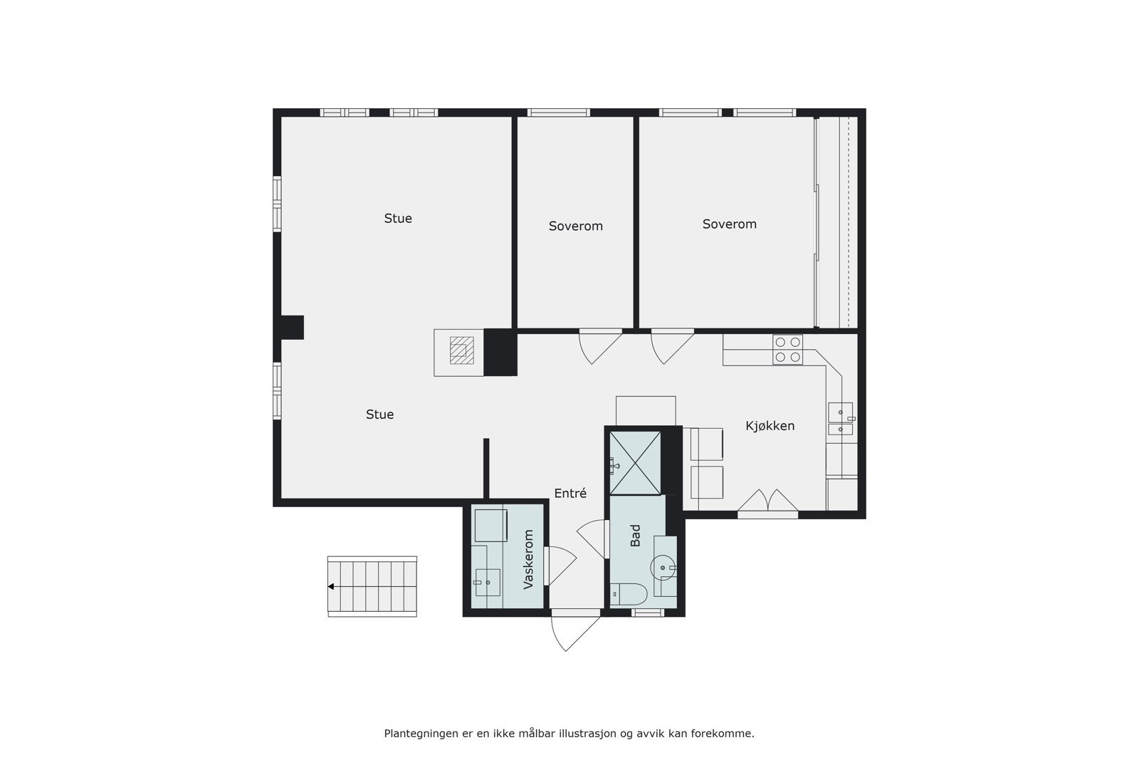 Plantegning 1. etg. Galleribilde