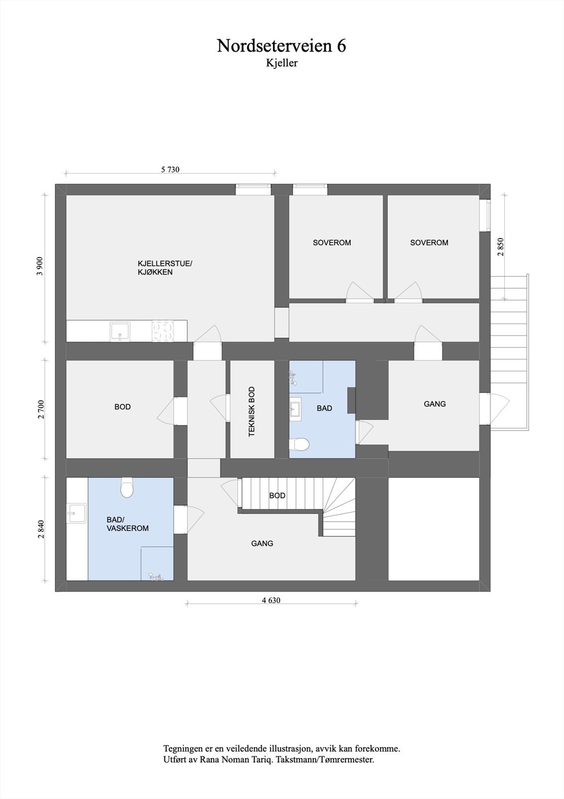 Plantegning kjeller. Galleribilde