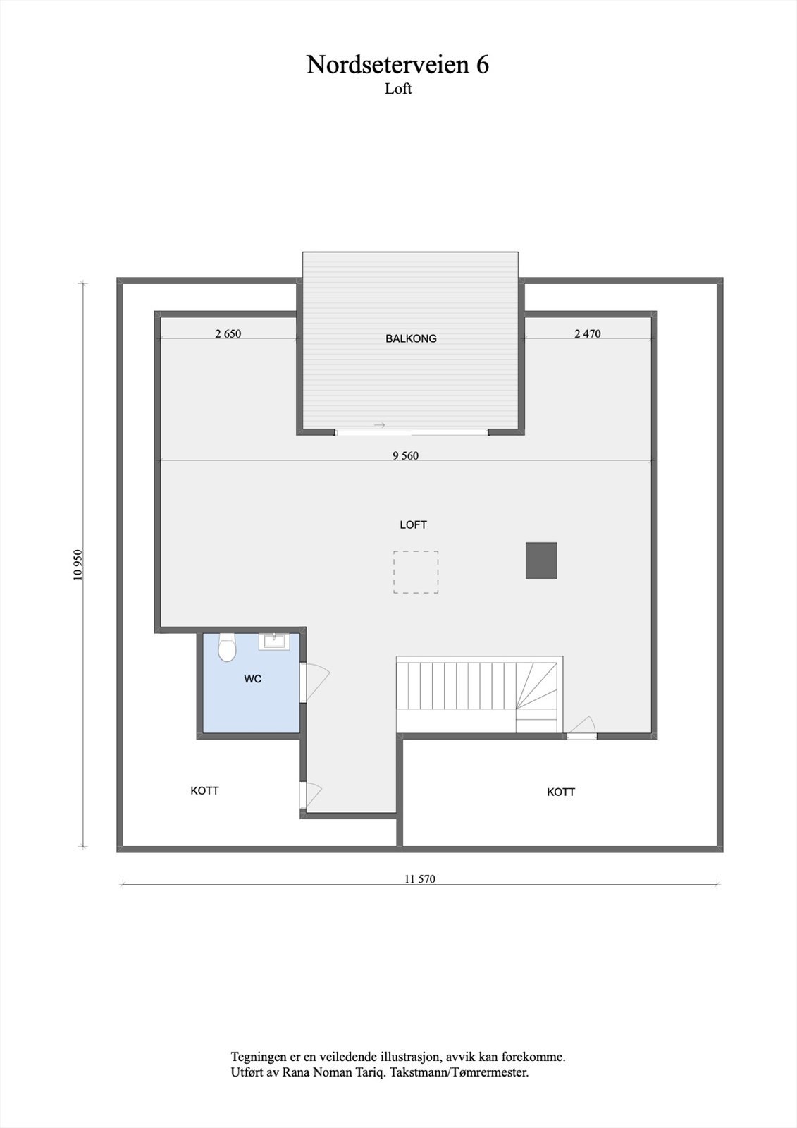 Plantegning loft. Galleribilde