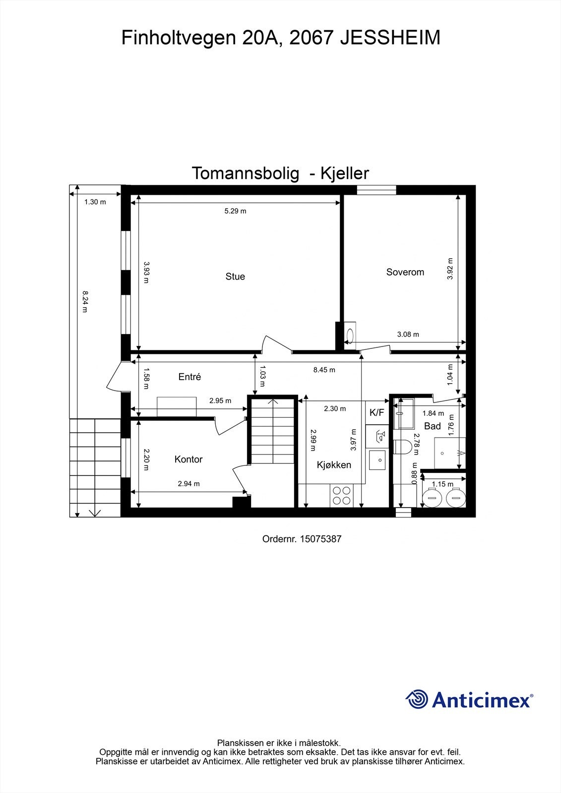 Plantegning Kjeller. Galleribilde