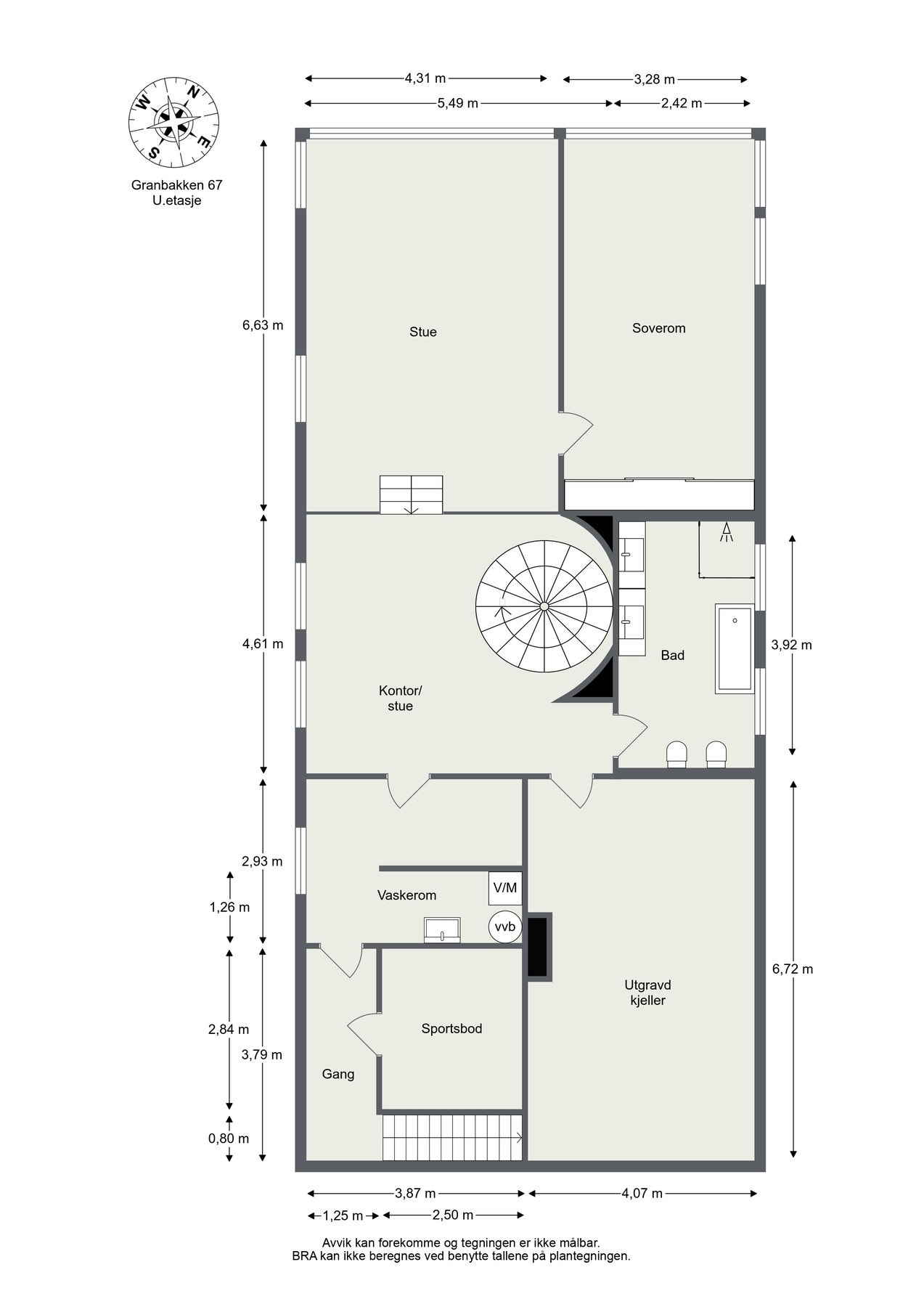 Plantegning U.etasje Galleribilde