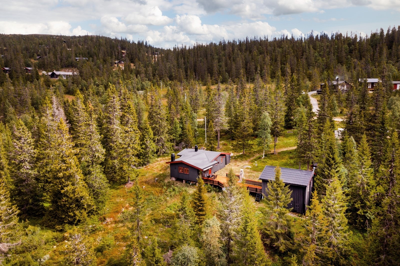 Hytte på eiet tomt i usjenerte omgivelser, men samtidig svært sentralt. Galleribilde