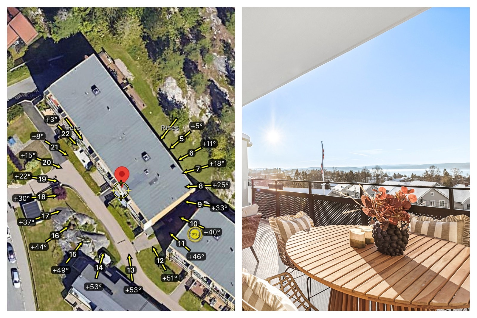 Den sydvestvendte beliggenheten sørger for meget gode solforhold Galleribilde