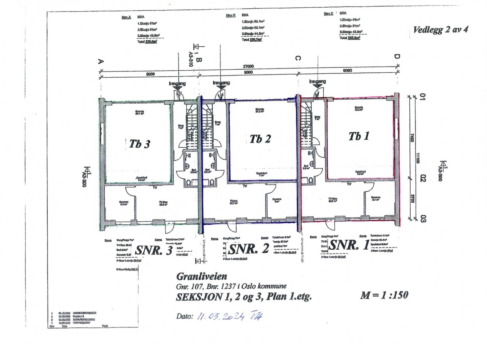 Boligens plantegning 1 etg. SNR. 3 Galleribilde