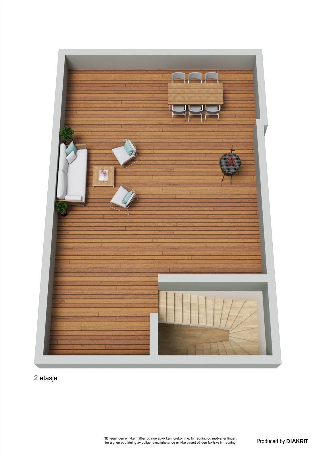 Plantegning takterrasse Galleribilde