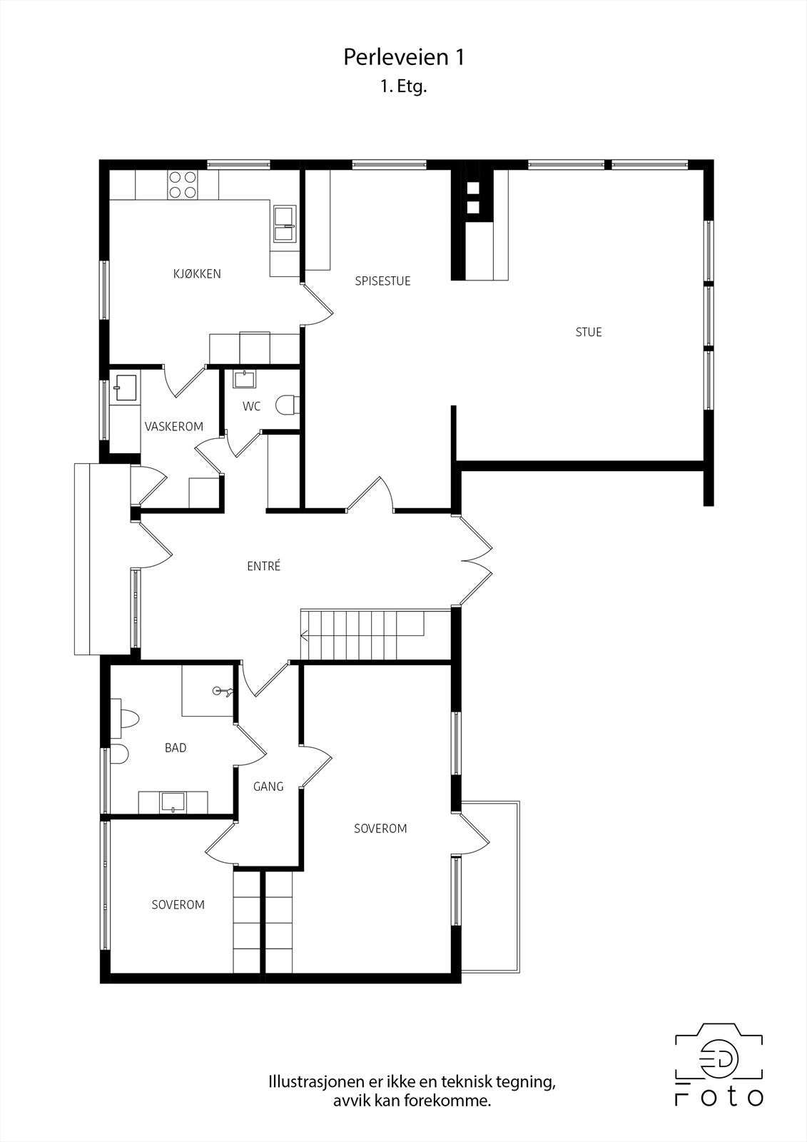 Plantegning 1. etasje Galleribilde