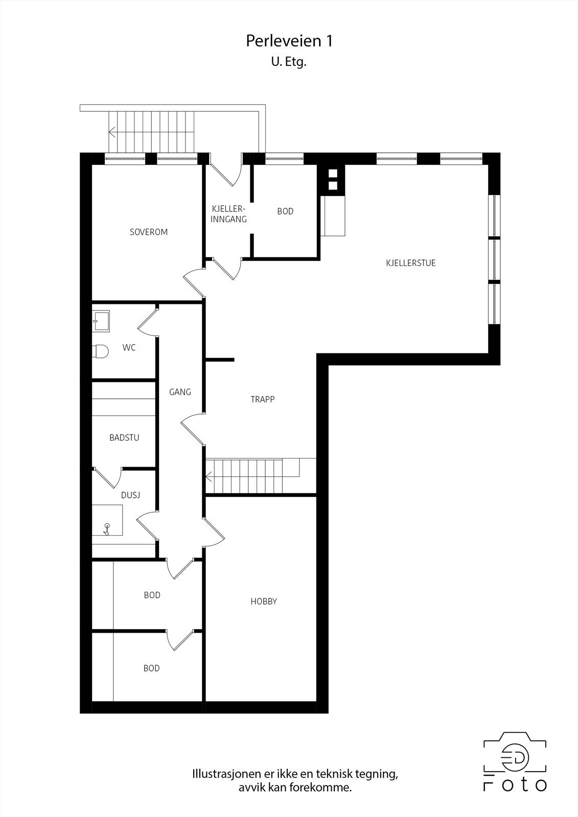 Plantegning underetasje Galleribilde
