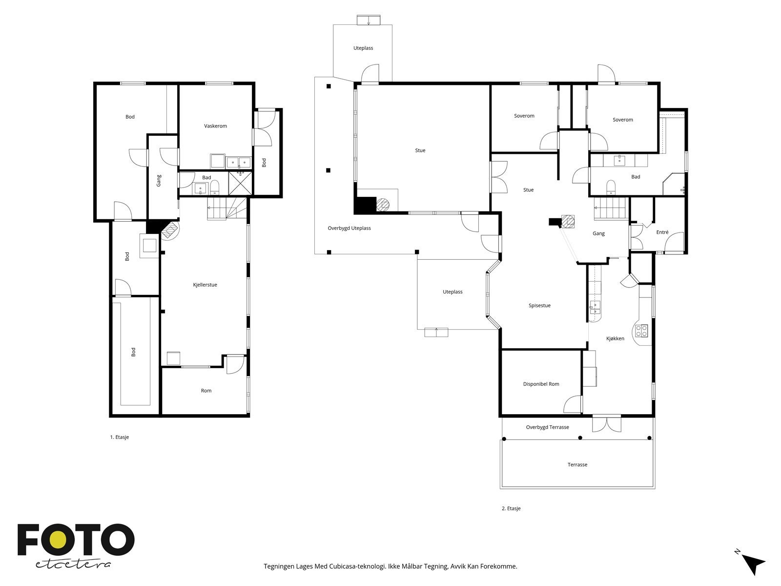 Plantegning av begge plan - Ikke målbar Galleribilde