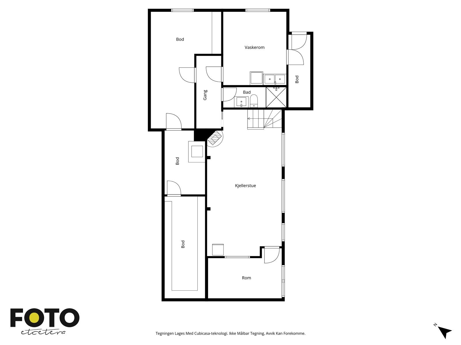Plantegning av underetasjen - Ikke målbar Galleribilde