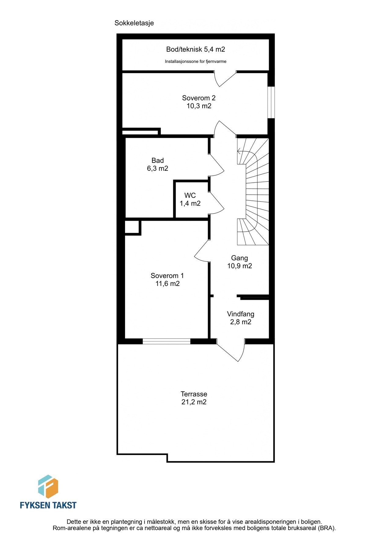 Planskisse sokkeletasje. Galleribilde