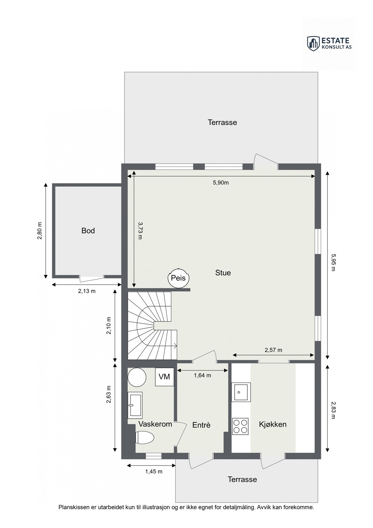 Nå skal vi inn, men først planskisse så du får orientert deg litt før du ser videre. Galleribilde