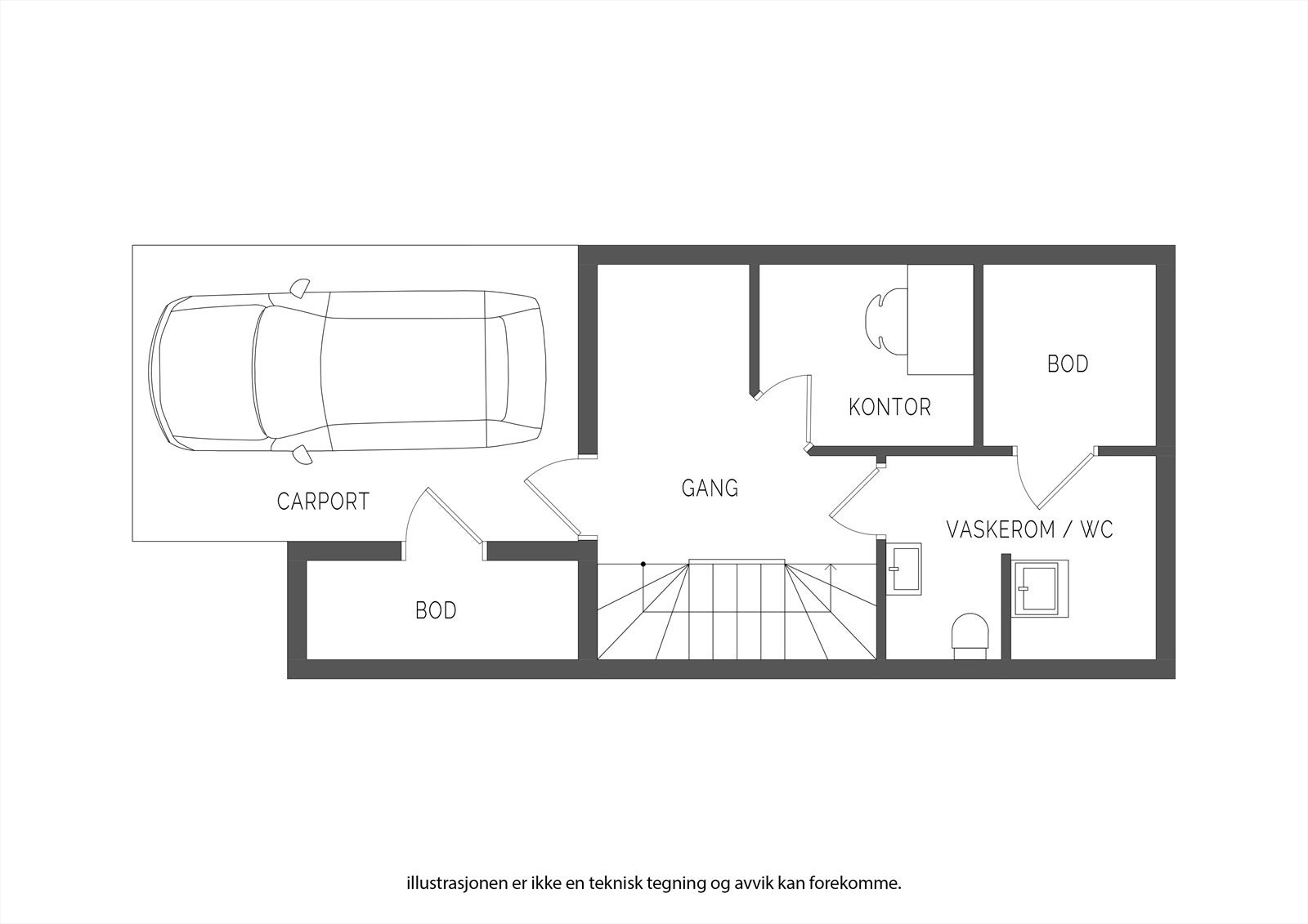 Plantegning 1. etasje Galleribilde