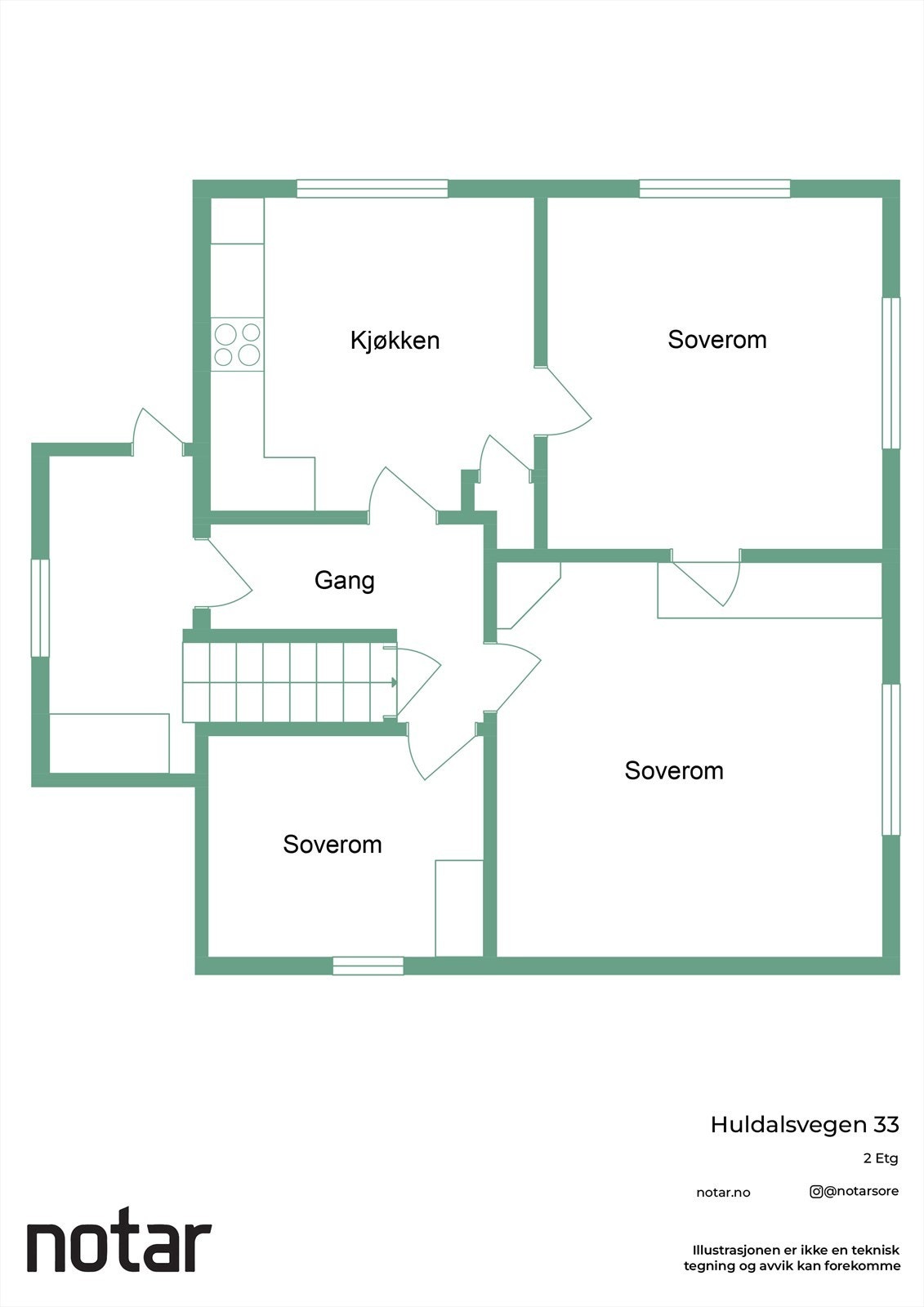 Plantegning andre etasje Galleribilde