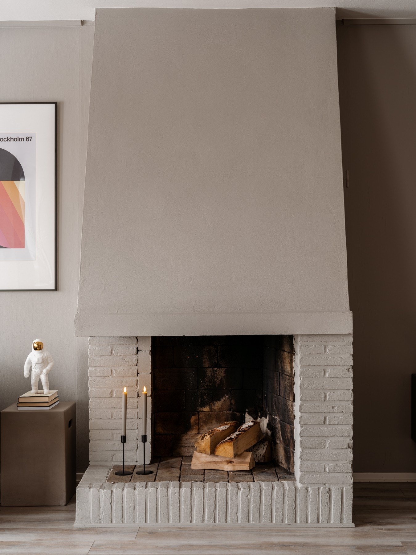 Hyggelig peis i stuen Galleribilde