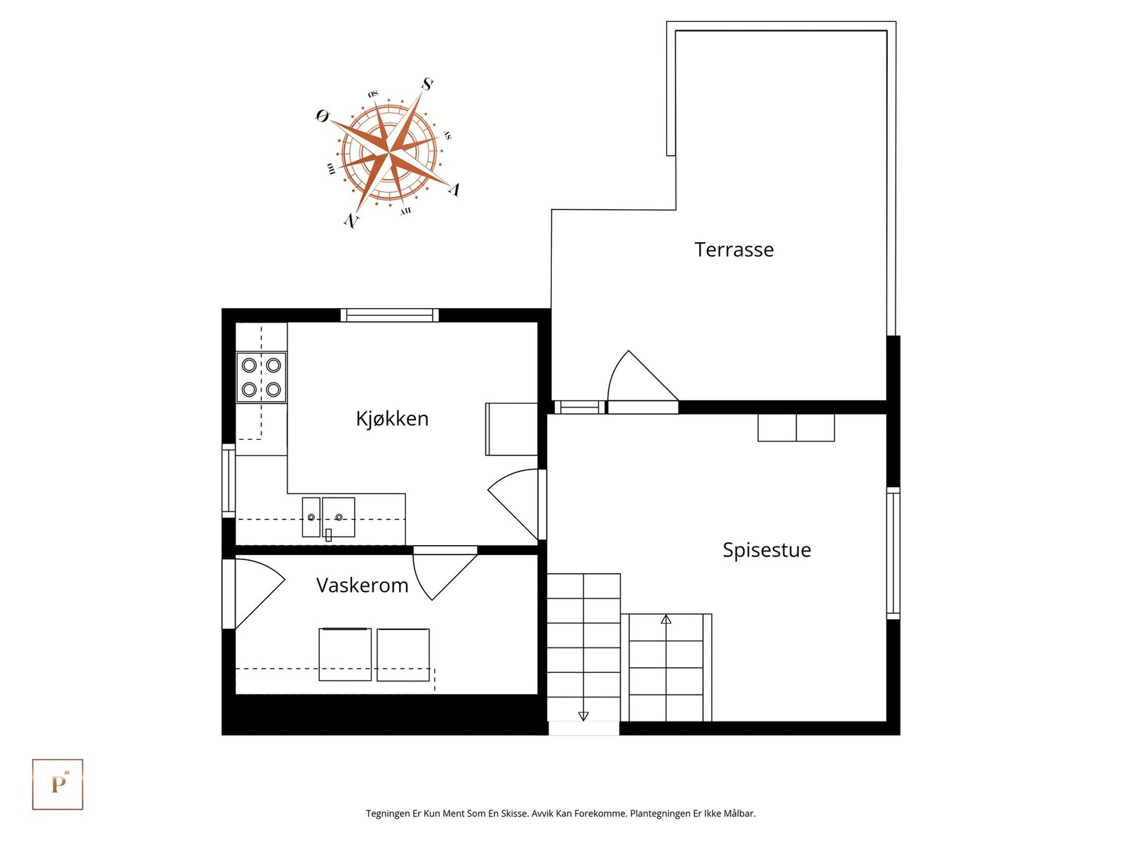 Plantegning 1.etg. - nedre del Galleribilde