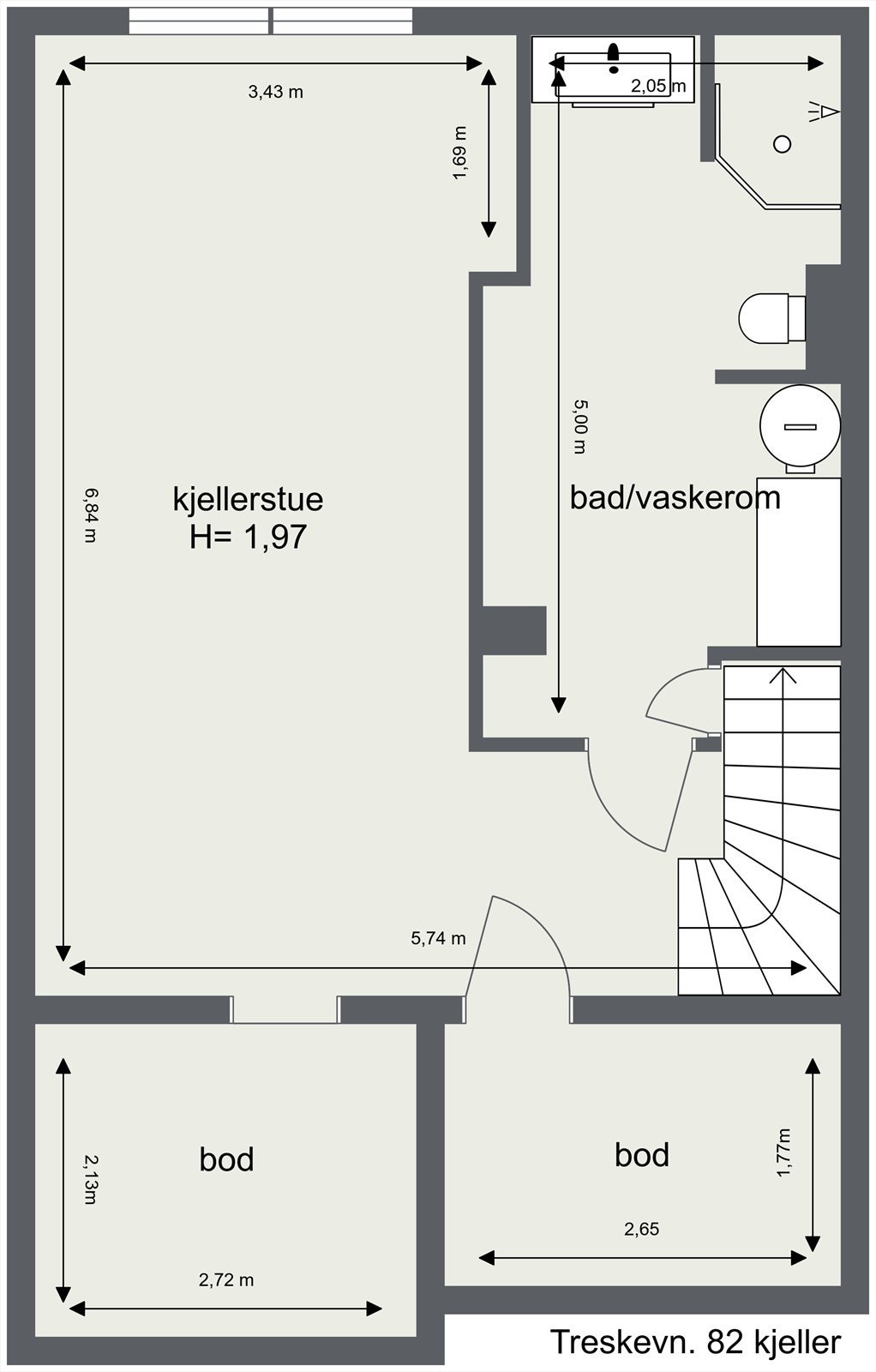 Plantegning kjeller Galleribilde