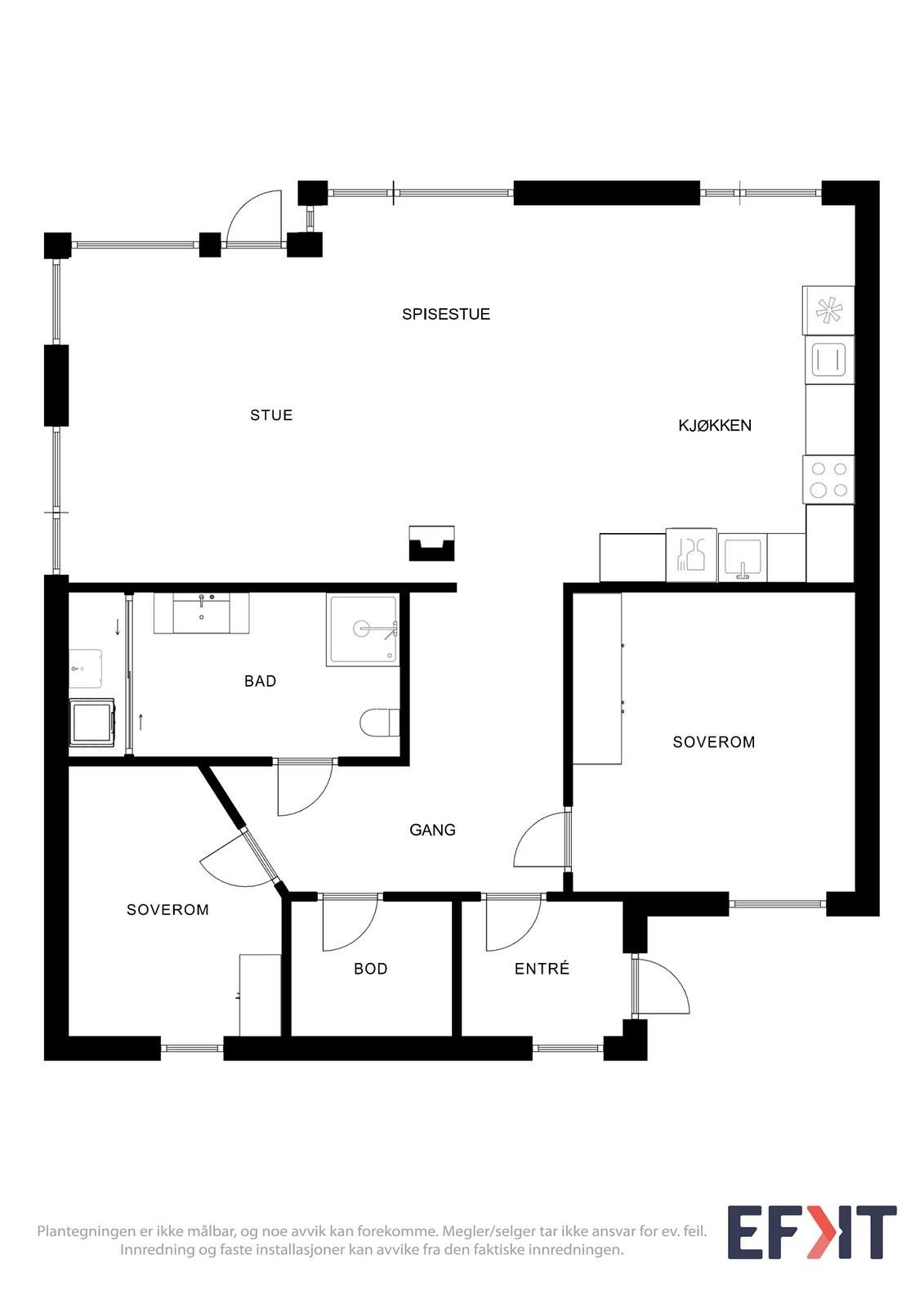 La oss ta en titt på plantegningen før vi beveger oss videre i bildene. Galleribilde