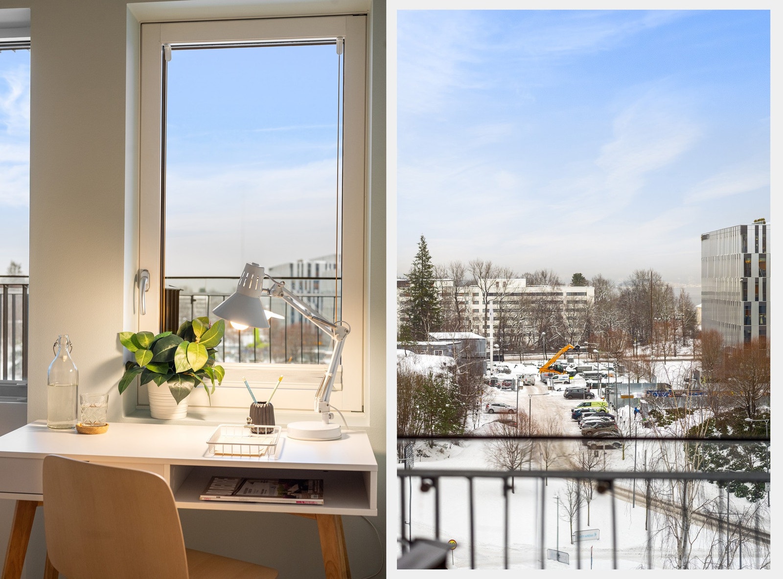 Også store vindusflater på soverommet Galleribilde