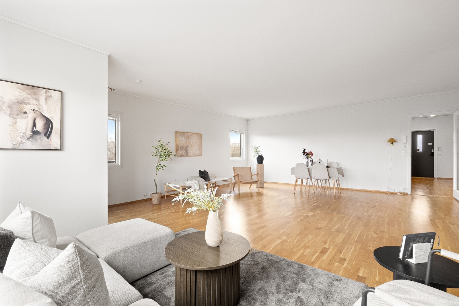 Her er det god plass til sofa og øvrig møblement. Galleribilde