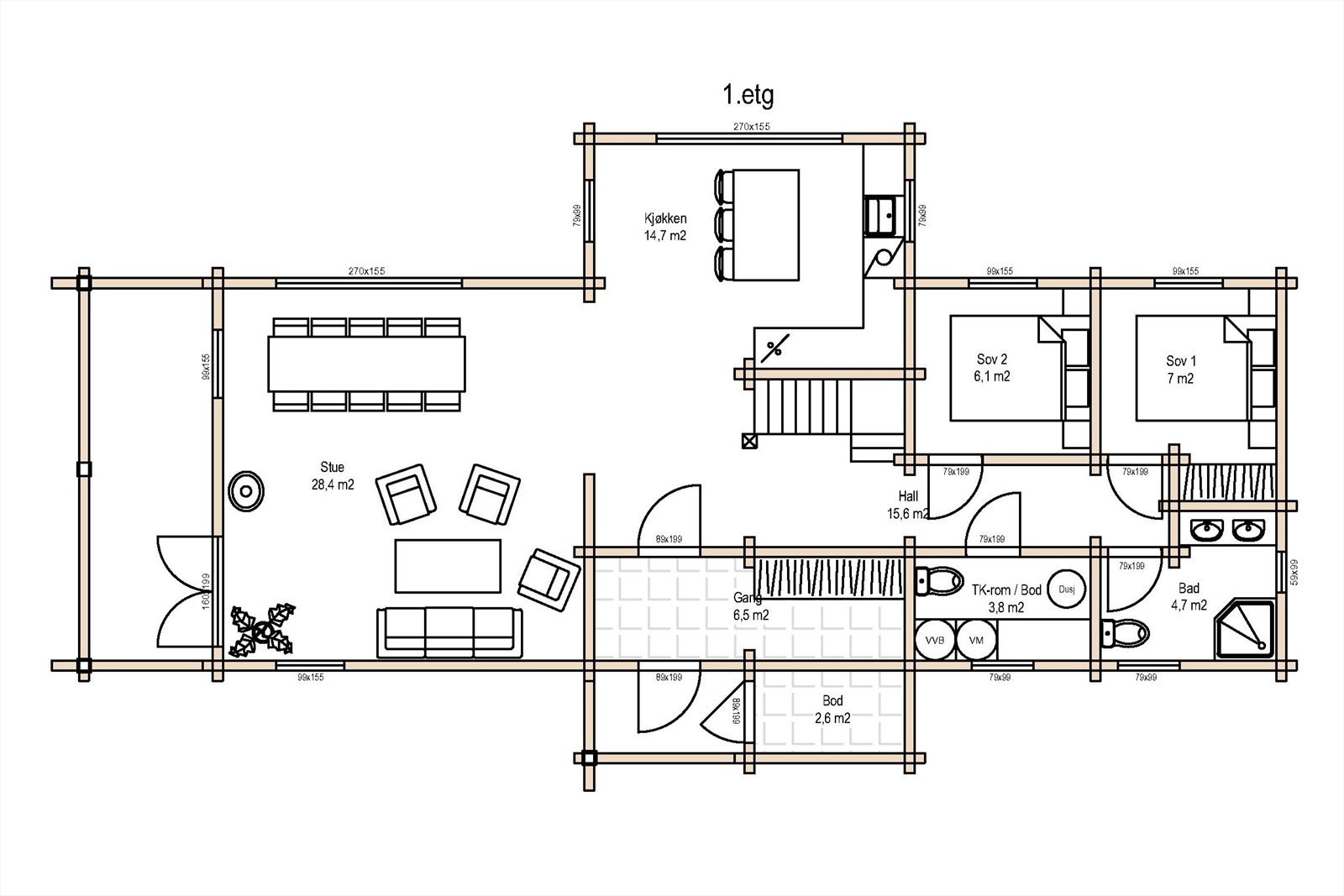 Planskisse 1. etasje Galleribilde