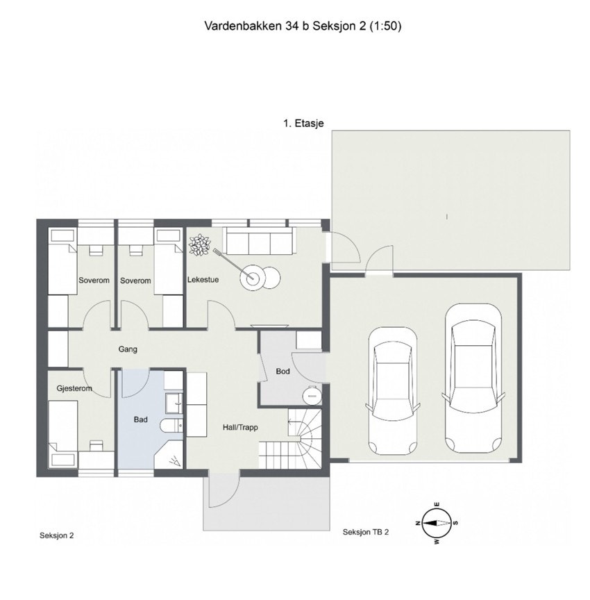Plantegning 1. etasje Galleribilde