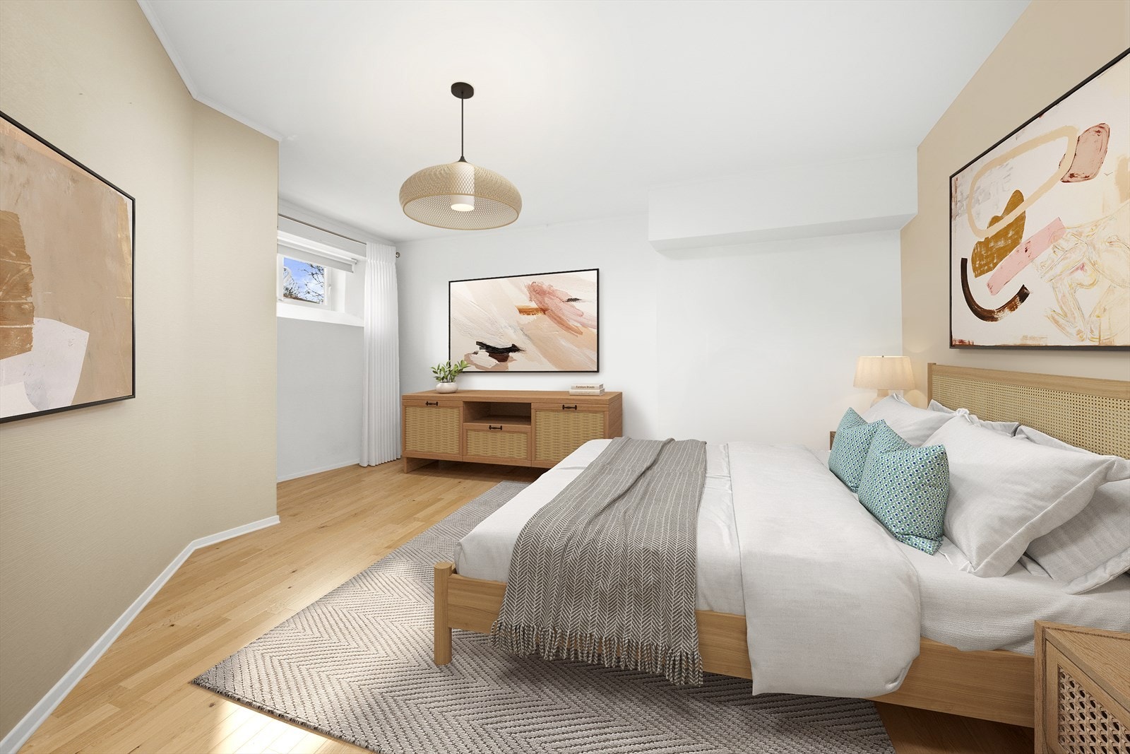 Virtuelt bilde som viser hvordan soverommet kan se ferdig ut - et innblikk i mulighetene. Galleribilde