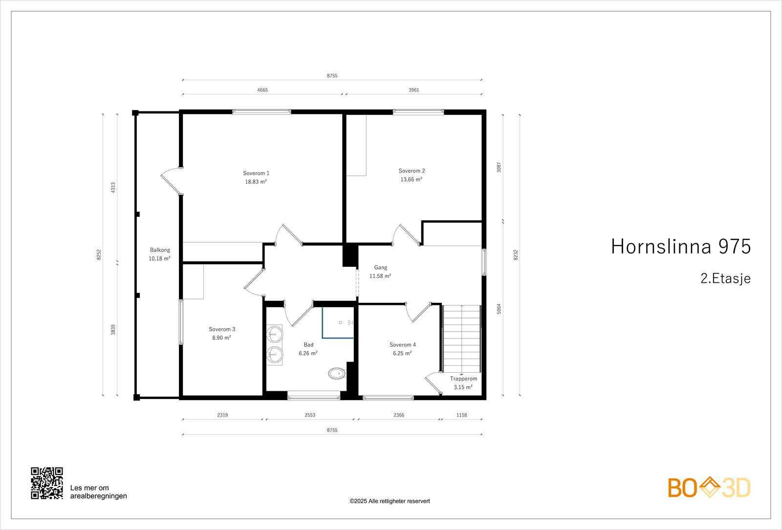 Takstmanns plantegning - 2.Etasje Galleribilde