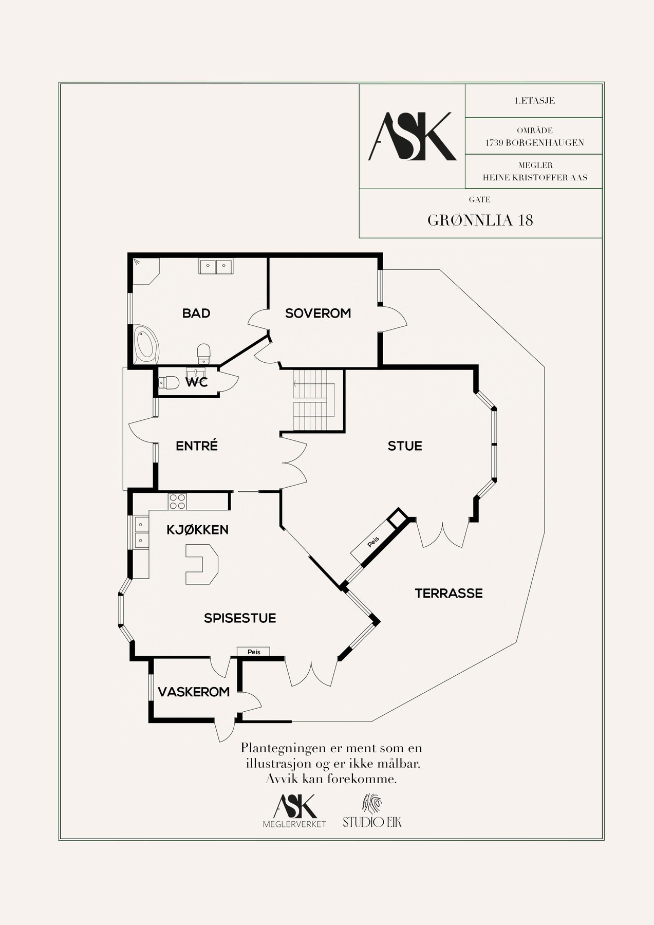 Plantegning 1. etasje. Galleribilde