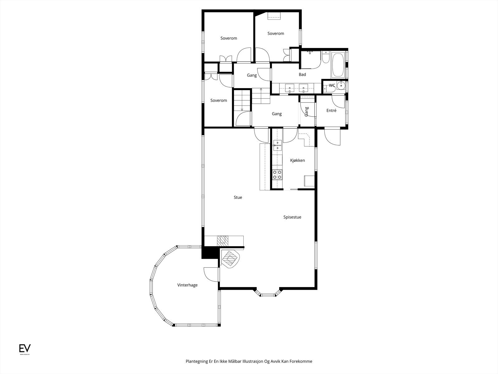 Planløsning i første etasje. Galleribilde