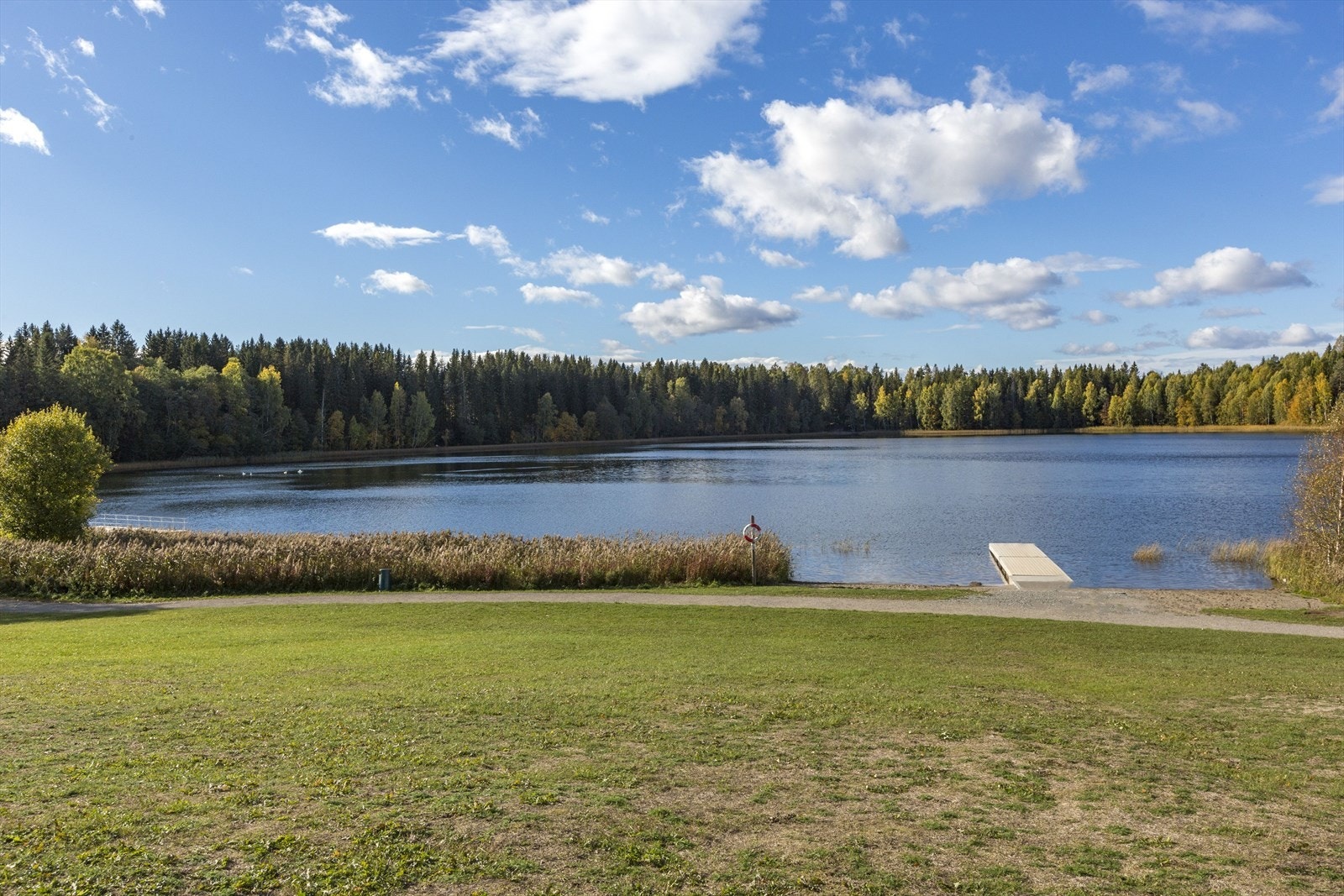 Gangavstand til Nordbytjernet. Her er det fine turmuligheter rundt vannet, badeplasser og fiskebrygge. Galleribilde