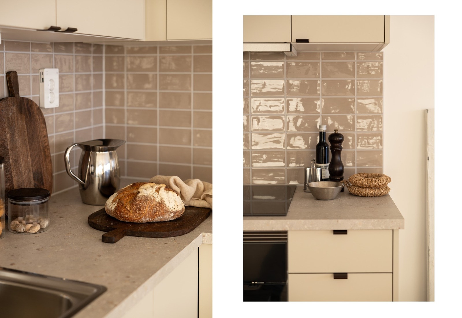 Stort og sosialt kjøkken med praktiske løsninger samt godt med både skap- og benkeplass. Galleribilde