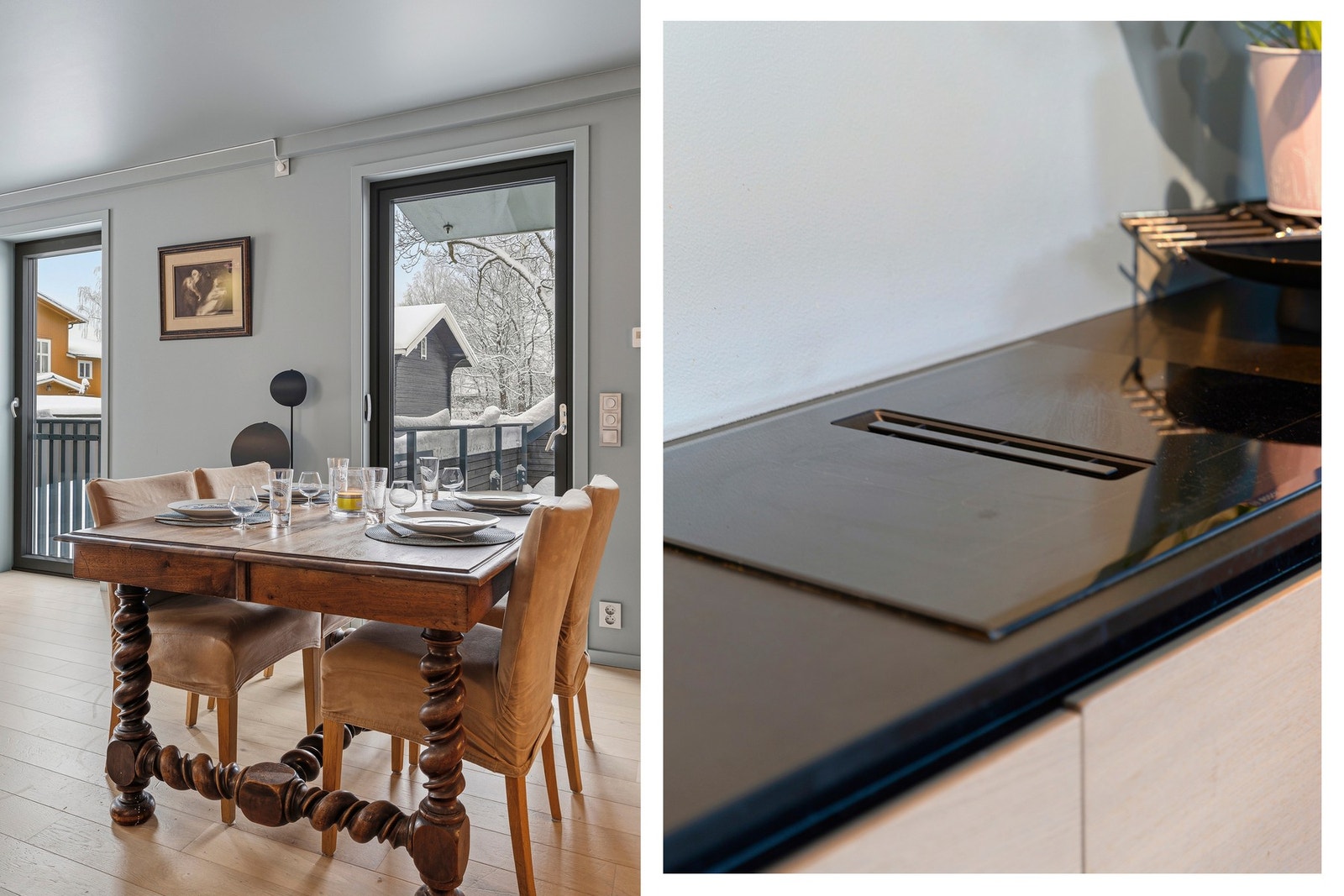 Platetopp har integrert avtrekk via balansert anlegg. Galleribilde