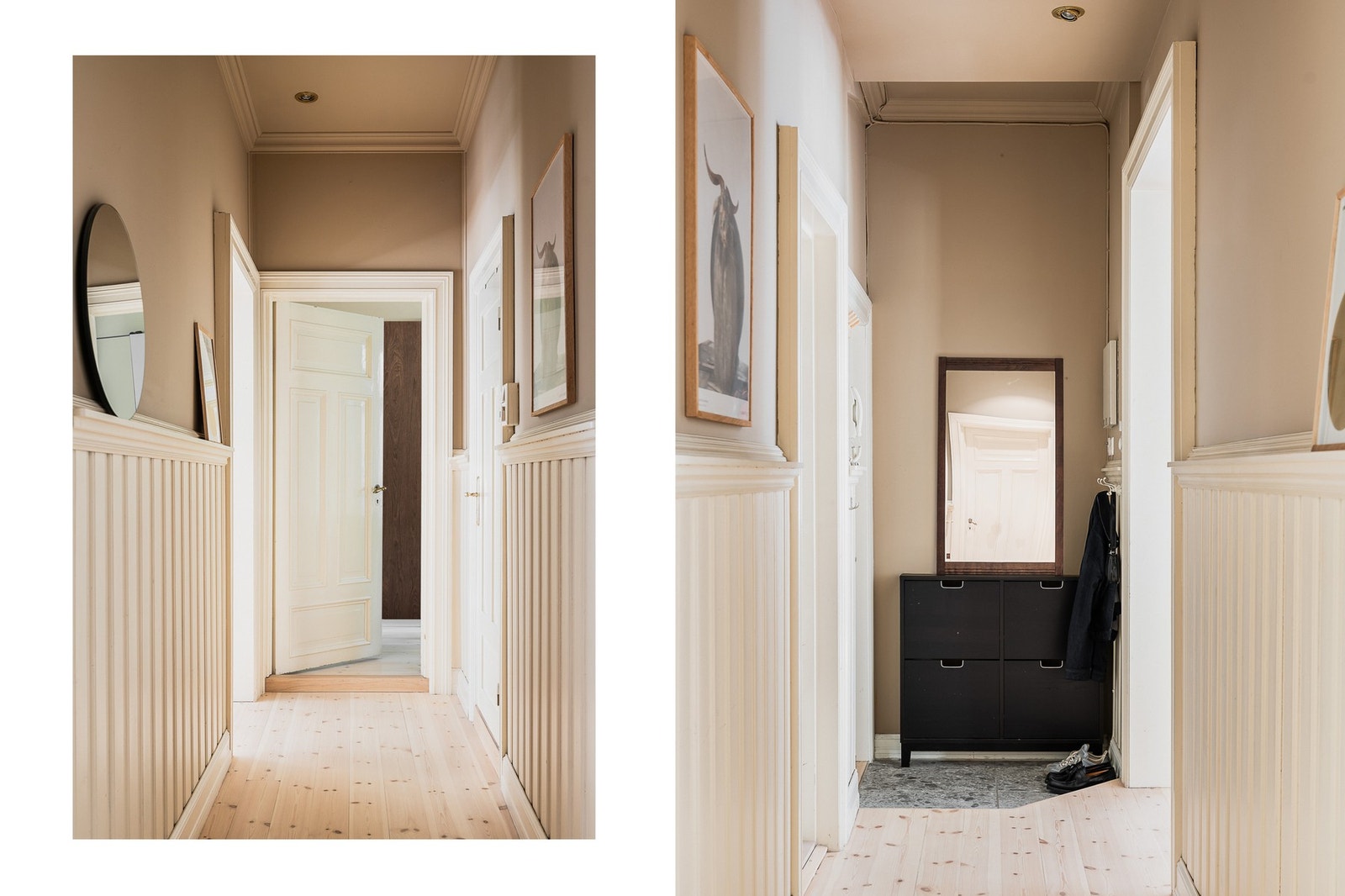 Entréen har malte brystninger og nedforet himling med innfelte spotter som gir et godt førsteinntrykk. Galleribilde