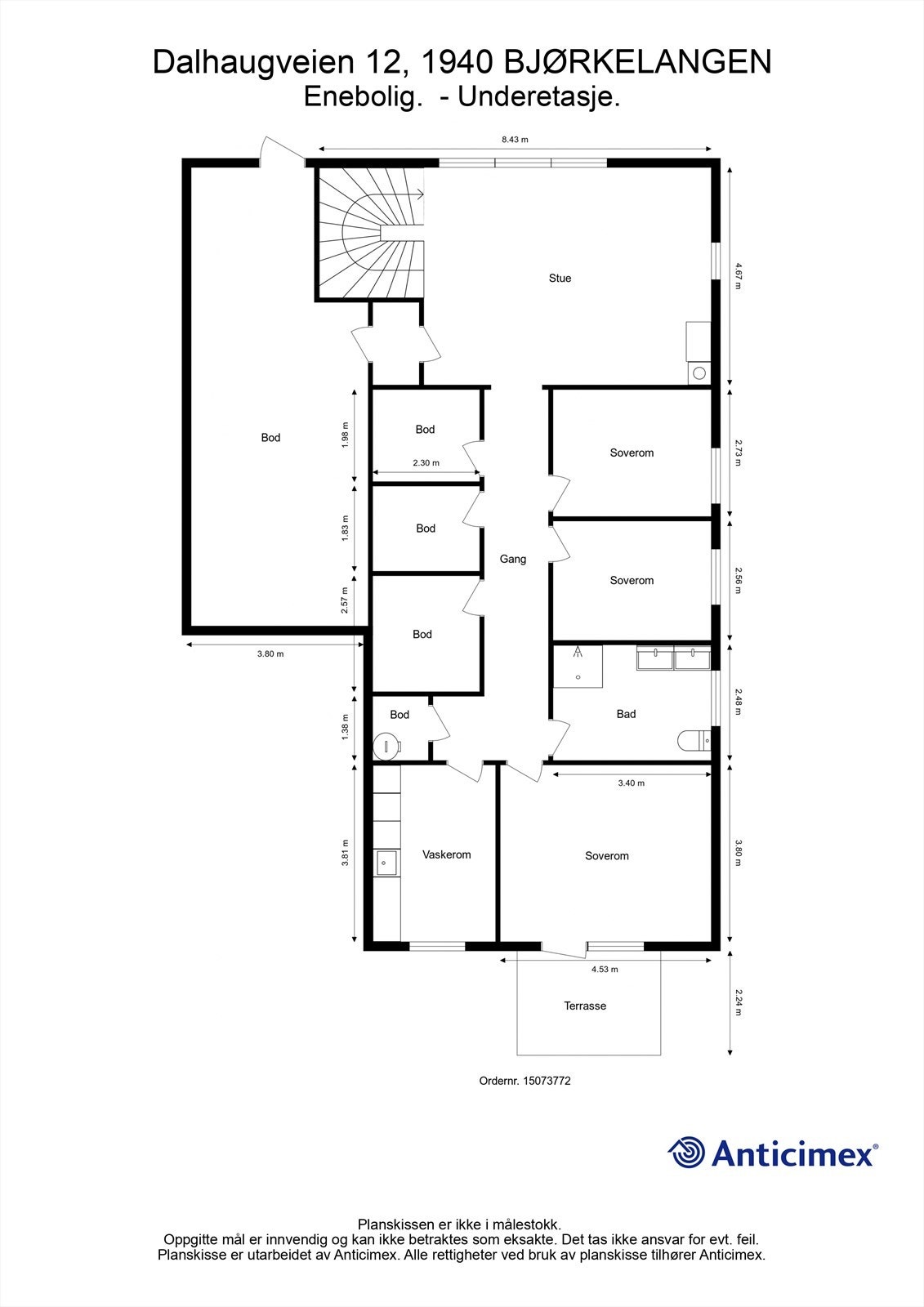 Plantegning - underetasje. Galleribilde